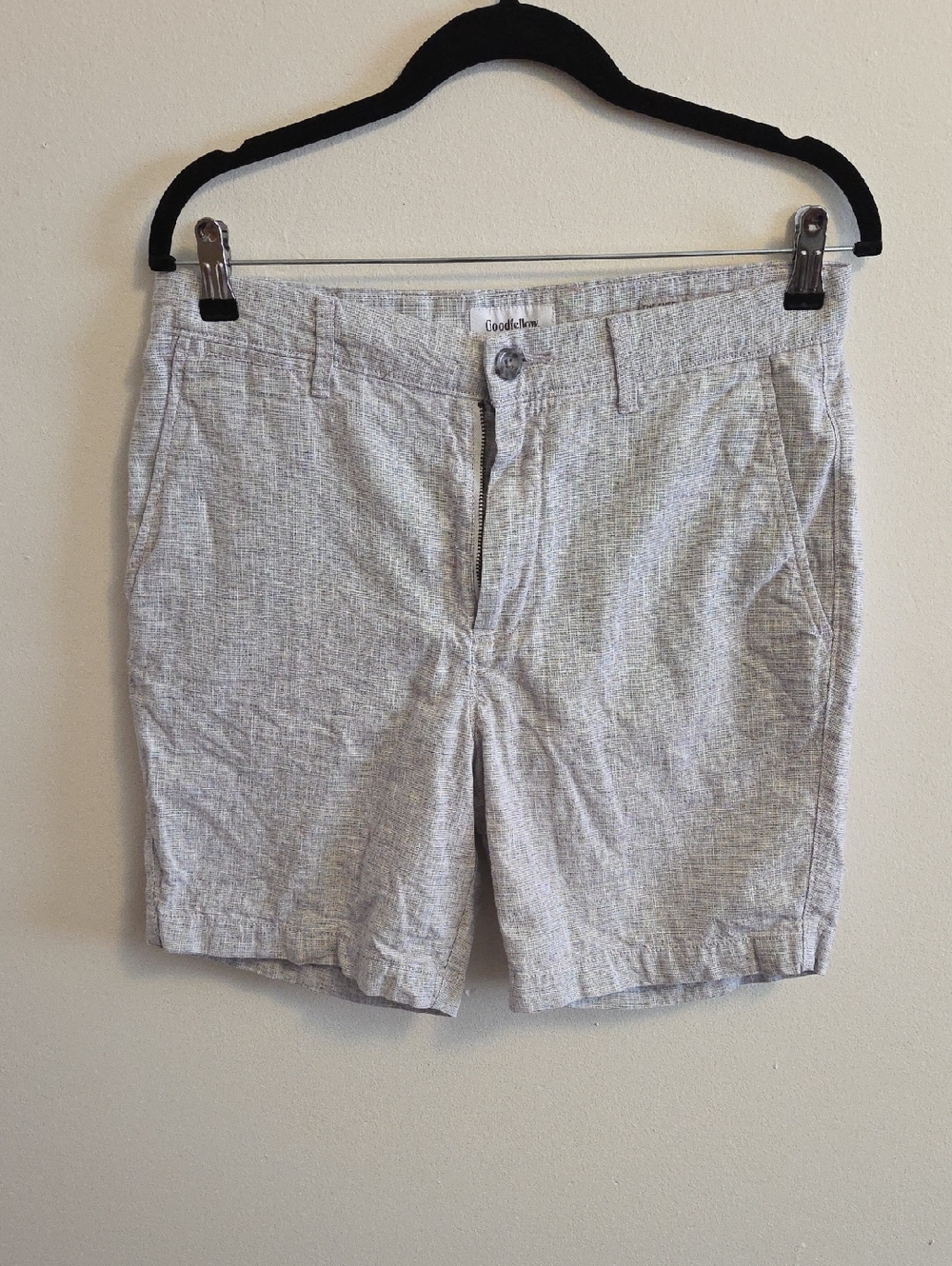 Goodfellow & Co Light Gray Textured Flat-Front Men’s Shorts